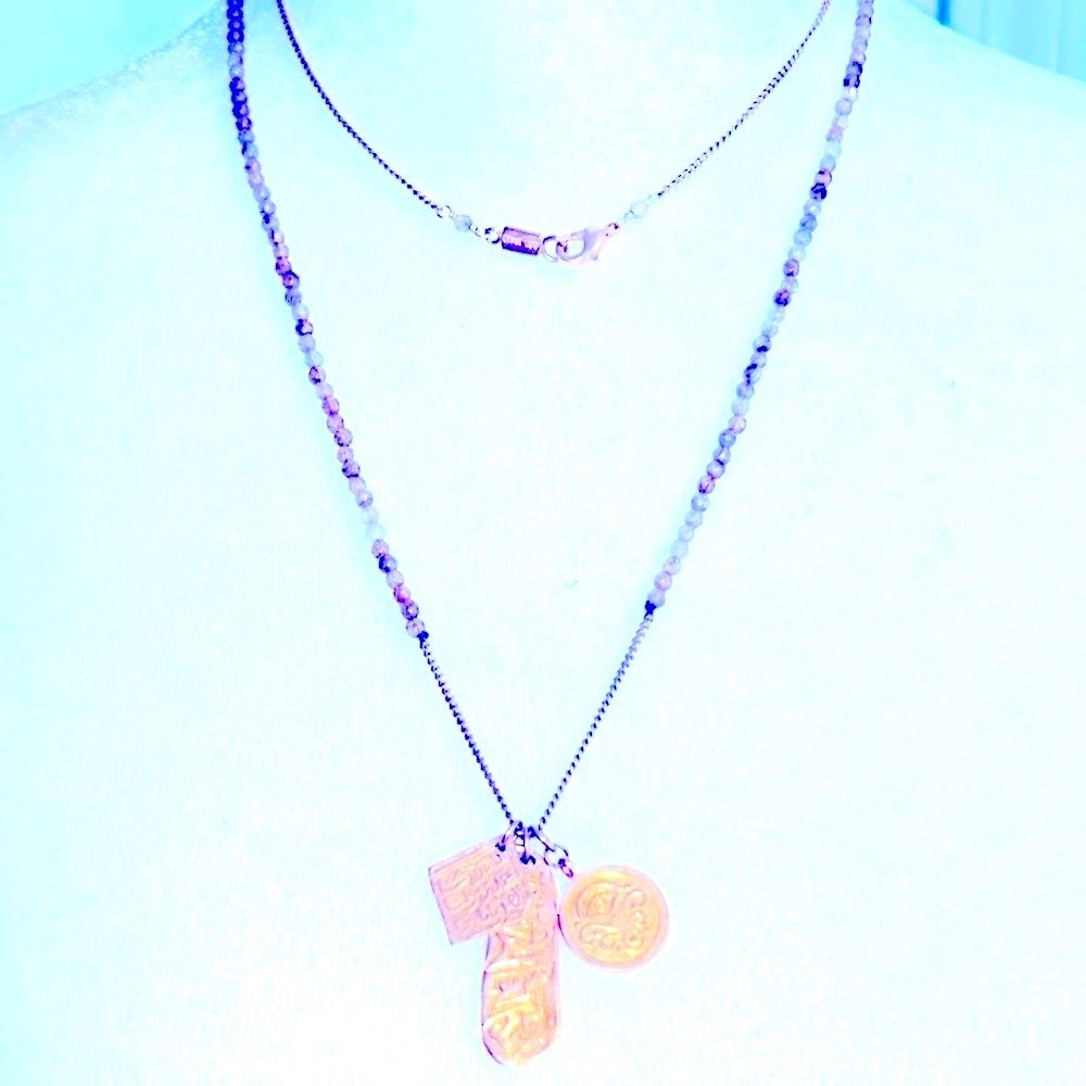 Chan Luu Long Necklace Green Gems Stones “like new”